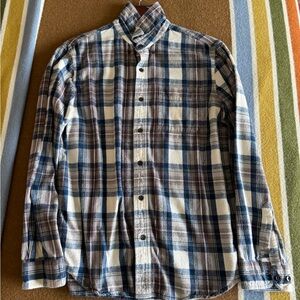 L.L. Bean Men's Scotch Plaid Flannel Shirt, Slim Fit, Indigo Tartan
